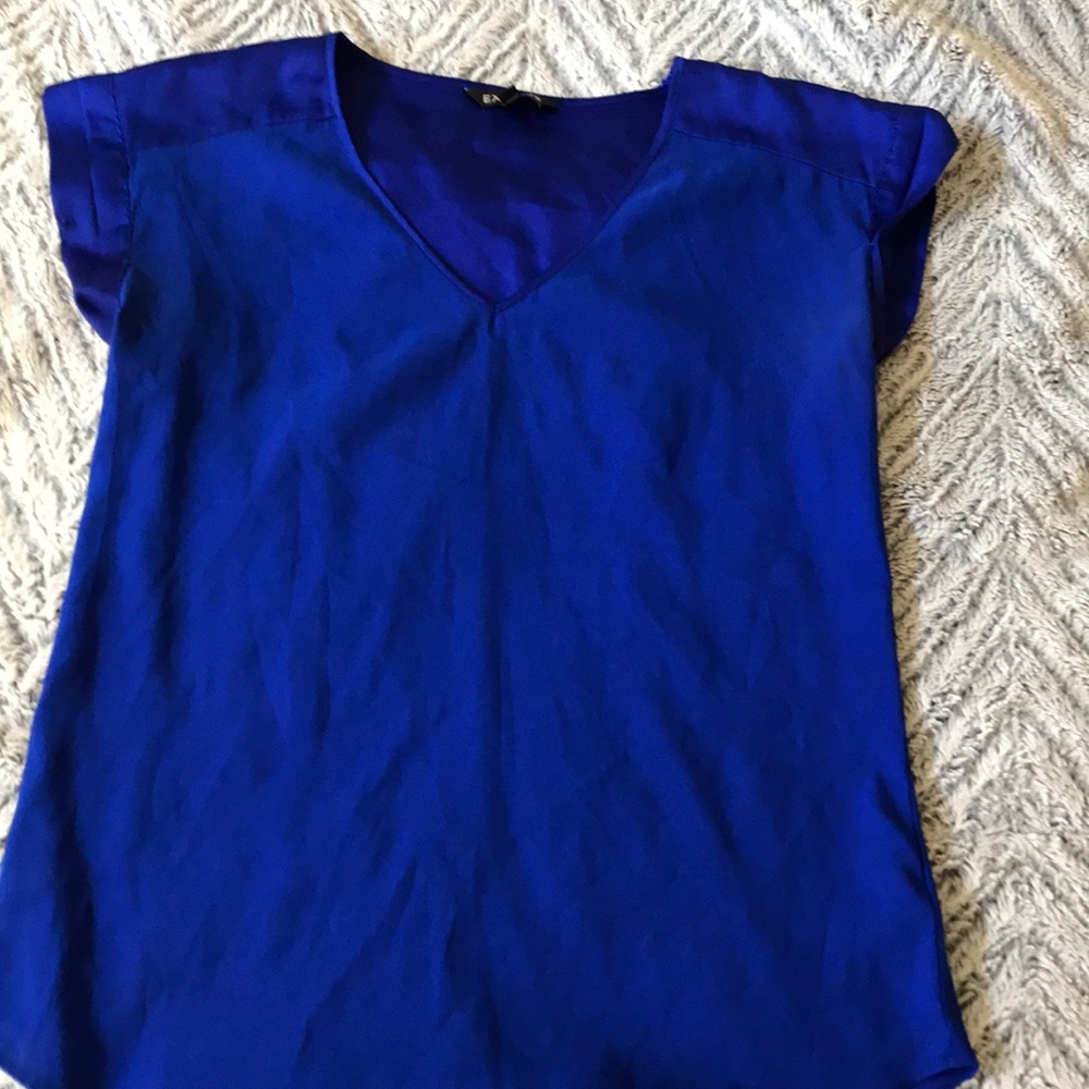 Bright blue blouse